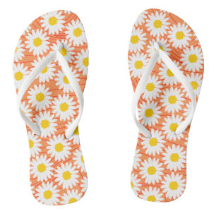 Chinelos de Laranja-Laranja-Camomile Branca