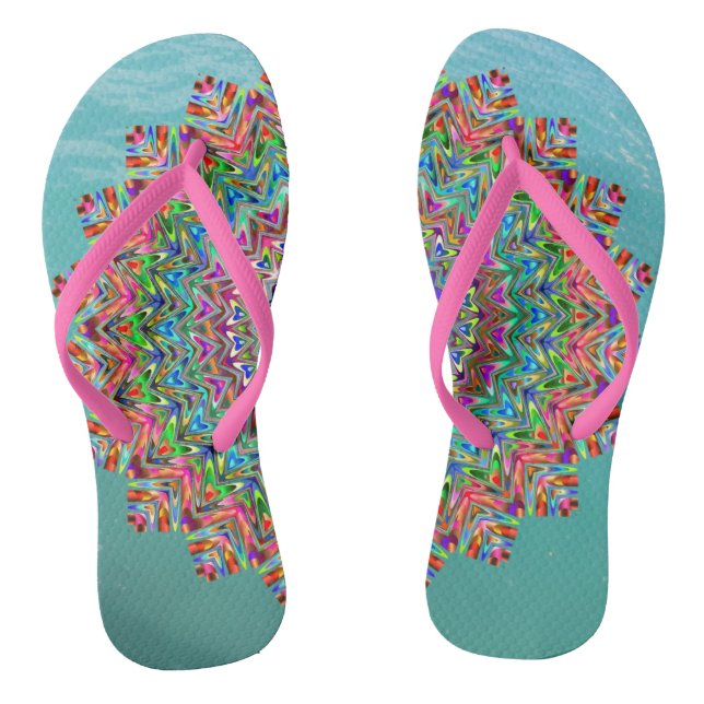 Chinelos de mandala vibrantes (Pé da cama)