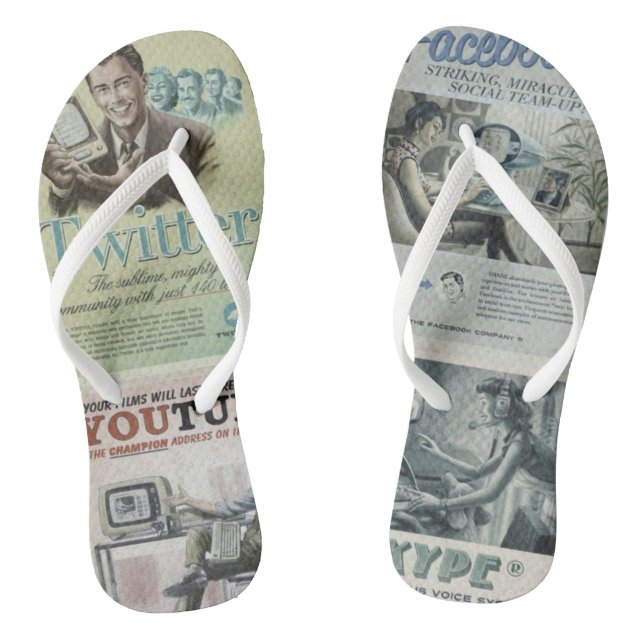 Chinelos de mídia social (Pé da cama)