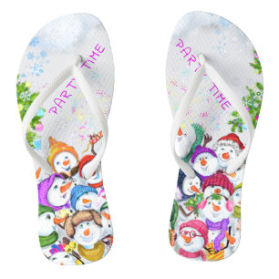 Chinelos de Natal Felizes Homens de Neve Festa
