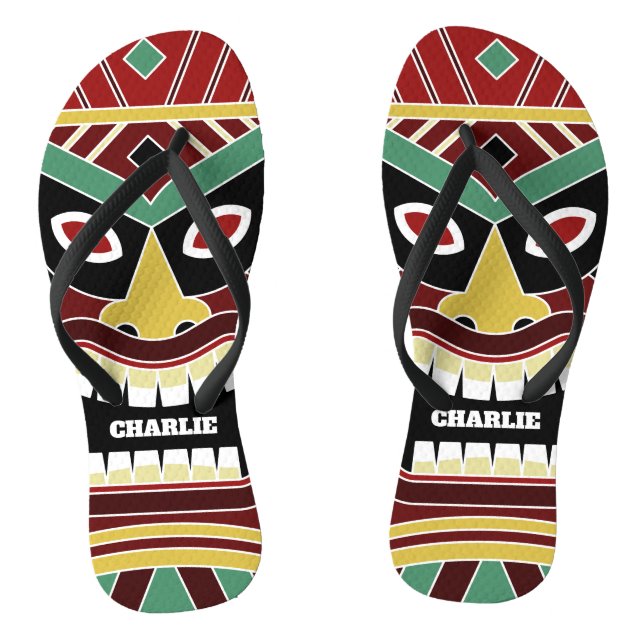 chinelos de nomes personalizados do Tiki Totem leg (Pé da cama)