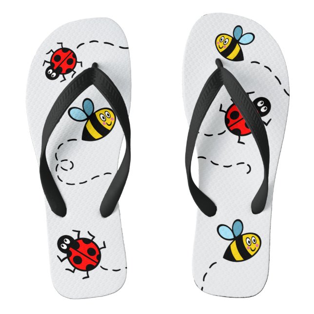 Chinelos de padrão Busy Bumblebee & Ladybird (Pé da cama)