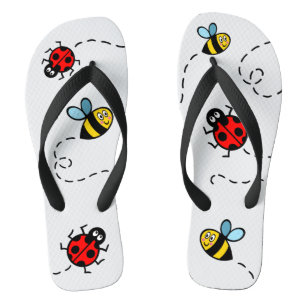 Chinelos de padrão Busy Bumblebee & Ladybird