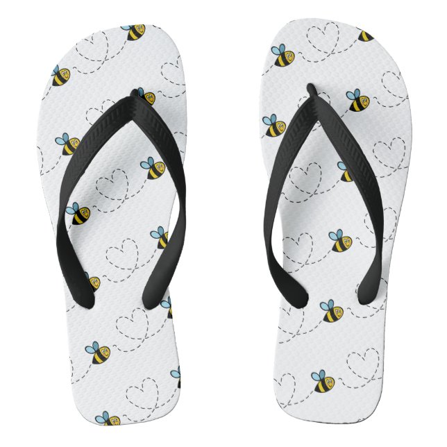 Chinelos de padrão de Bumblebee ocupados (Pé da cama)