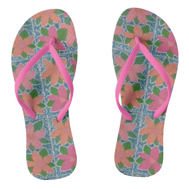Chinelos de padrão de flores tropicais (Pé da cama)