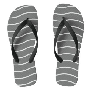 Chinelos de Padrão de Onda Branco Cinza