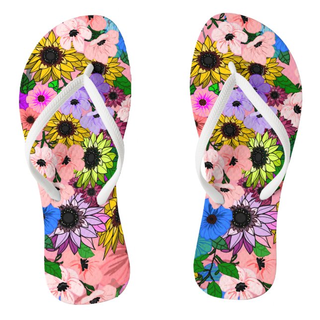 Chinelos de padrões de flores (Pé da cama)