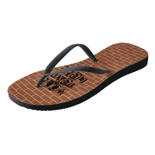 Chinelos de Parede de Tijolo com Texto Personaliza