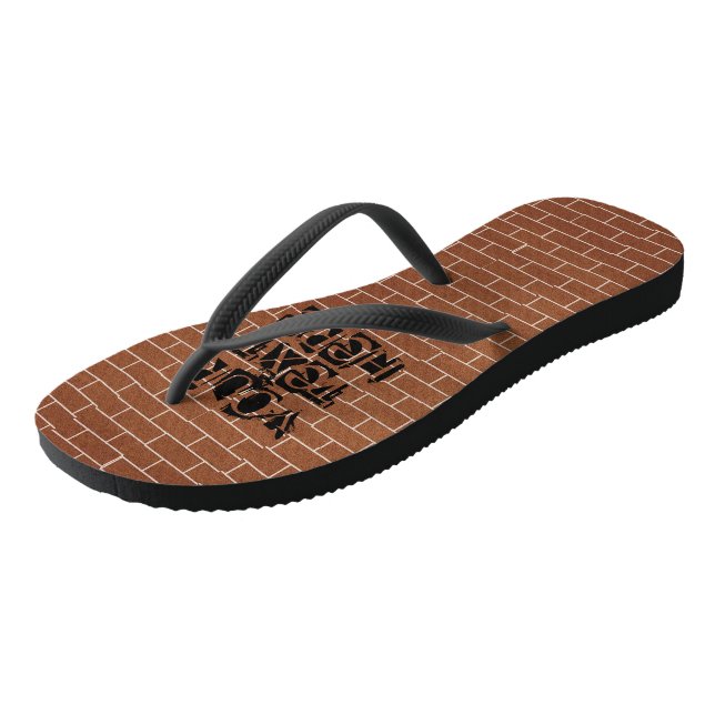 Chinelos de Parede de Tijolo com Texto Personaliza (Inclinado)