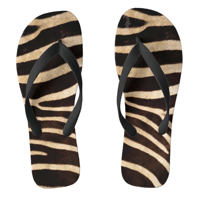 Chinelos de pele Faux Zebra (Pé da cama)
