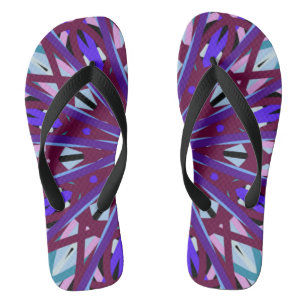 Chinelos de praia Caleidoscópio Vermelho Roxo Mand