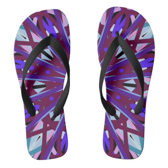 Chinelos de praia Caleidoscópio Vermelho Roxo Mand (Pé da cama)