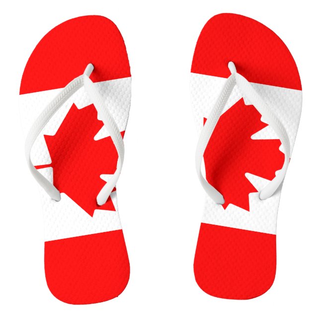 Chinelos de praia com bandeira canadense para home (Pé da cama)
