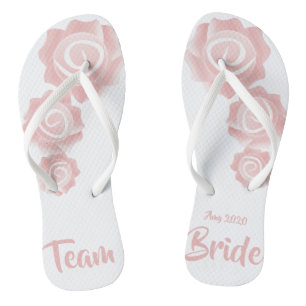Chinelos de Rosa de casamento da Team Bride