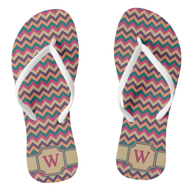 Chinelos de Zigzag Tropicais (Pé da cama)