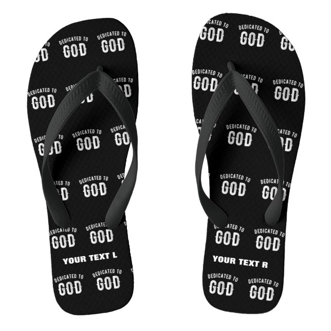 CHINELOS DEDICADO A DEUS TEXTO BRANCO RESFRIADO PERSONALIZÁ (Pé da cama)