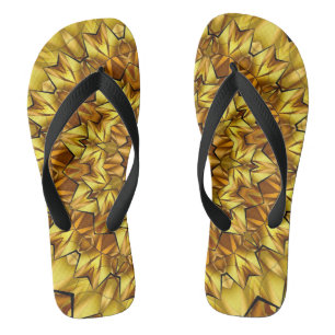 Chinelos Design abstrato antigo do ouro Mandala - 63495