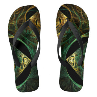 Chinelos Design de Arte Fractal Abstrata com Vibrações Mági