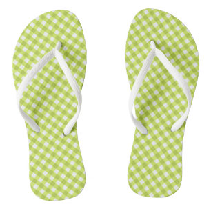 Chinelos Design de Lemon Green Gingham