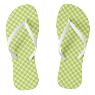 Chinelos Design de Lemon Green Gingham