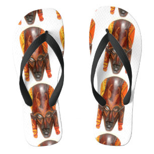 Chinelos design de máscara tribal africano