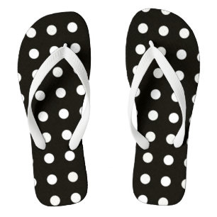 Chinelos Design de padrão de bolinhas preto e branco sofist
