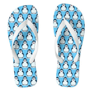 Chinelos Design de Pequenos Pinguins