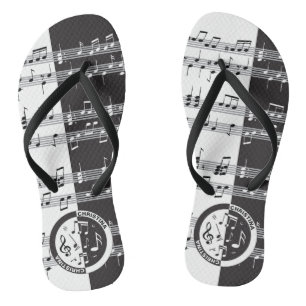 Chinelos design de pontuação de música personalizada