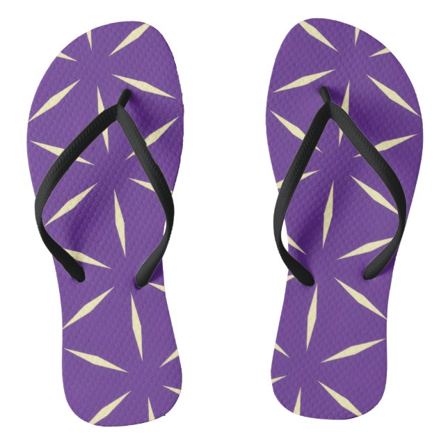Chinelos Design Moderno Branco e Roxo (Pé da cama)