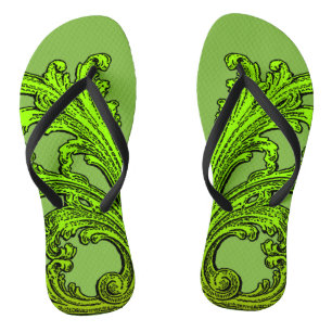 Chinelos Design verde de espiral de imagem única