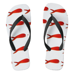 Chinelos design vermelho dos peixes