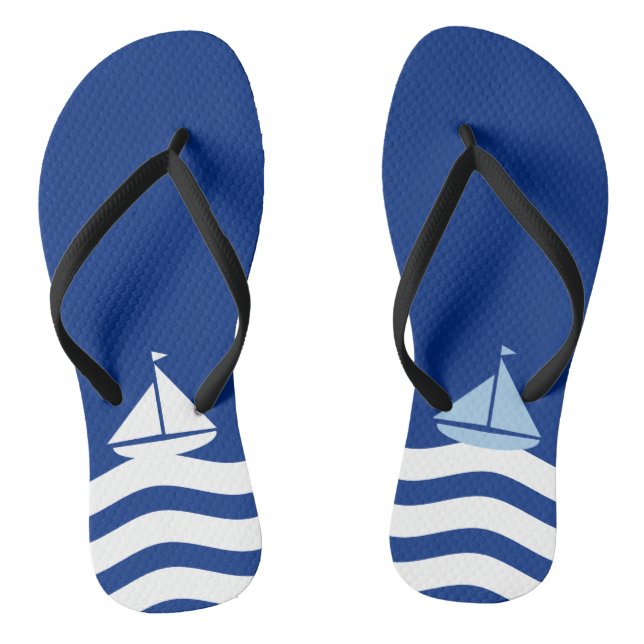 Chinelos Dia de Barcos de Navegação Personalizado (Pé da cama)
