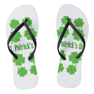 Chinelos Dia de Patrick com trevo