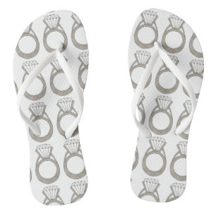 Chinelos Diamond Ring Bling Noivado Noiva de Casamento