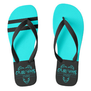 Chinelos do Grubby Hands Studio Cyan e Black