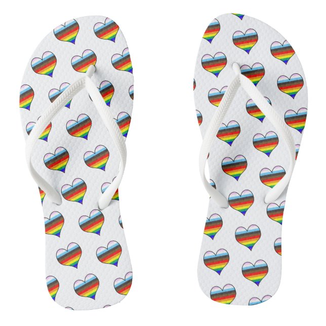 Chinelos do Rainbow Heart Pattern (Pé da cama)