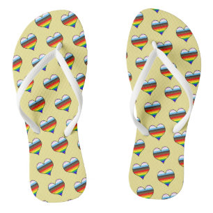 Chinelos do Rainbow Heart Pattern