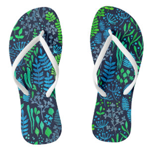 Chinelos Dodores florais de aquarela fundo escuro