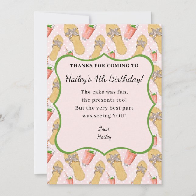 Chinelos e Cartões de agradecimentos de limonada (Frente)