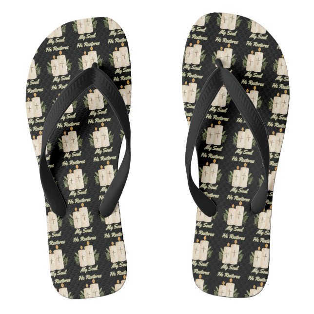 Chinelos Ele Restaura A Minha Bíblia De Alma, Citando Tudo (Pé da cama)