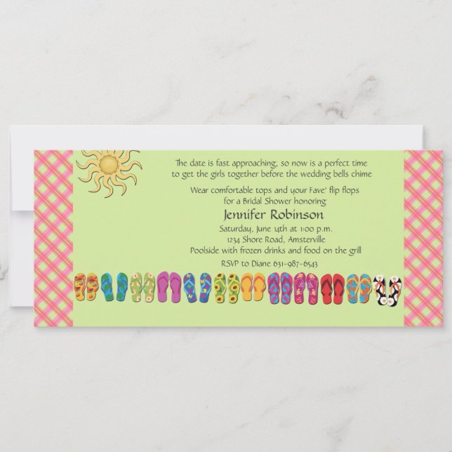 Chinelos em um Convite de Linha (Frente)