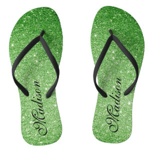 Chinelos Emerald Green Glitter Glitz & Glam Personalizado F
