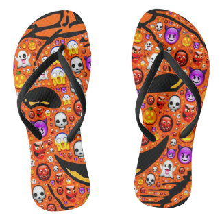 Chinelos Engraçado e assustador abóbora de Halloween com Em
