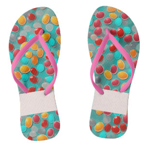 Chinelos Espaço de logotipo jelly bean art Slim Strap "