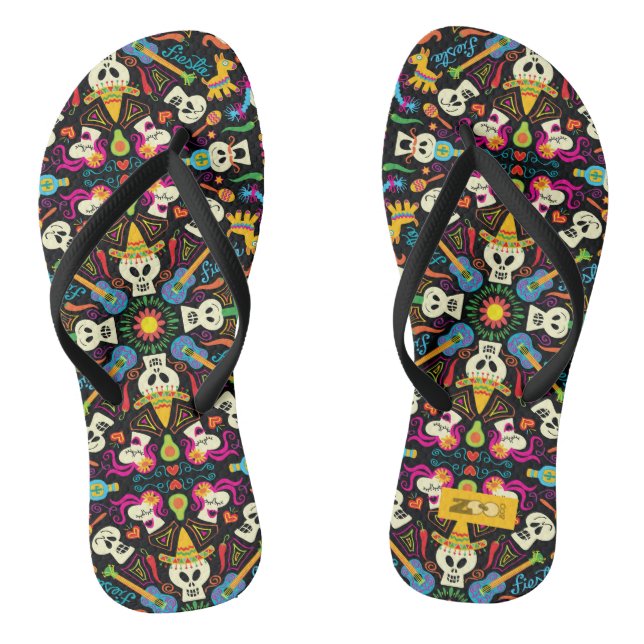 Chinelos Esqueletos mexicanos comemorando o Dia dos Mortos (Pé da cama)