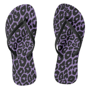 Chinelos Estampa de leopardo com alterador de fundo roxo