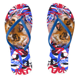 Chinelos Estilo original de grafite Tigre Ano Zodíaco Chinê