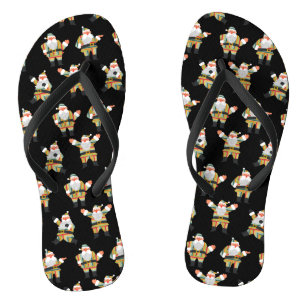 Chinelos Estilo retrô de Papai Noel Bonito Feliz Natal Nata