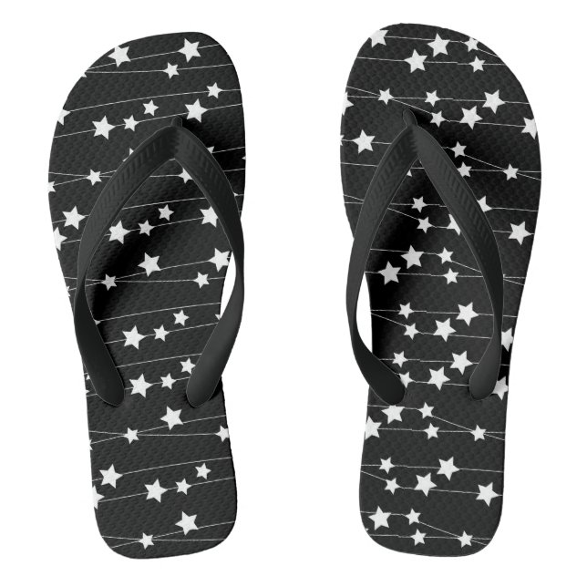 Chinelos Estrela Branca Preta (Pé da cama)
