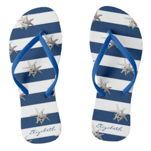 Chinelos Estrela-do-Mar Adorável em Listras - Personalizado